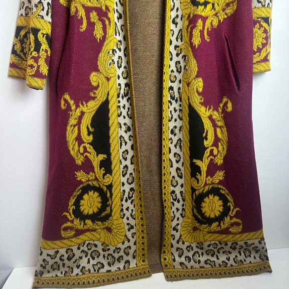 ❗️ NEW Max Sport $368 Maxi Duster Knit Cardigan Fall Colors Size Medium - Picture 3 of 12